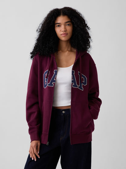 Bordo Vintagesoft Arch Logo Tam Fermuarlı Sweatshirt