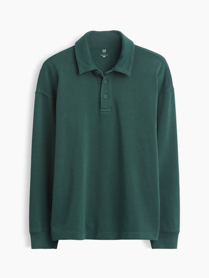 Koyu Yeşil Heavyweight Relaxed Polo T-shirt