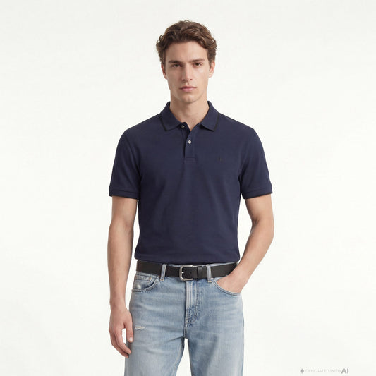 Calvin Klein Refined Pique Tipped Classic Erkek Mavi Polo