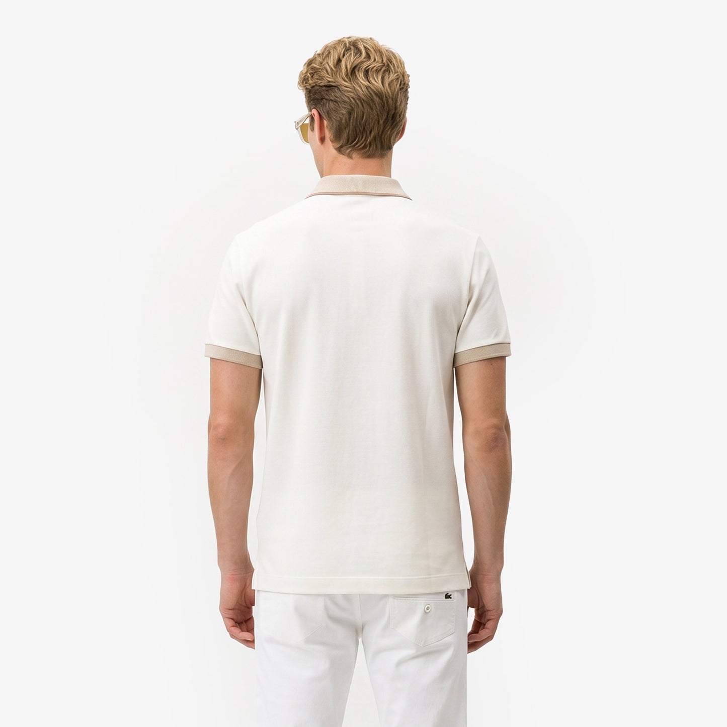 Lacoste Erkek Regular Fit Renk Bloklu Krem Polo