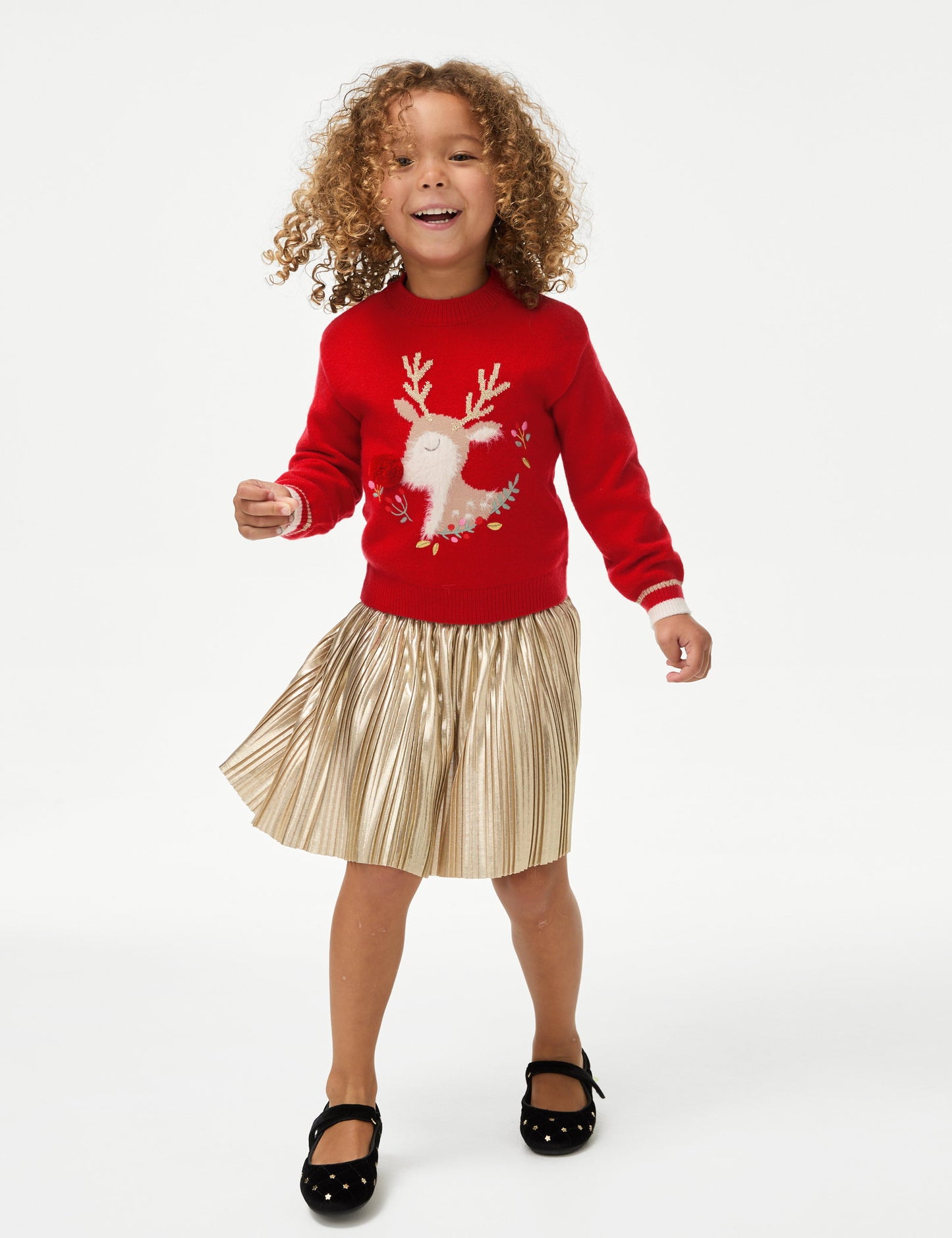 Geyik Desenli Christmas Kazak (1-8 Yaş)