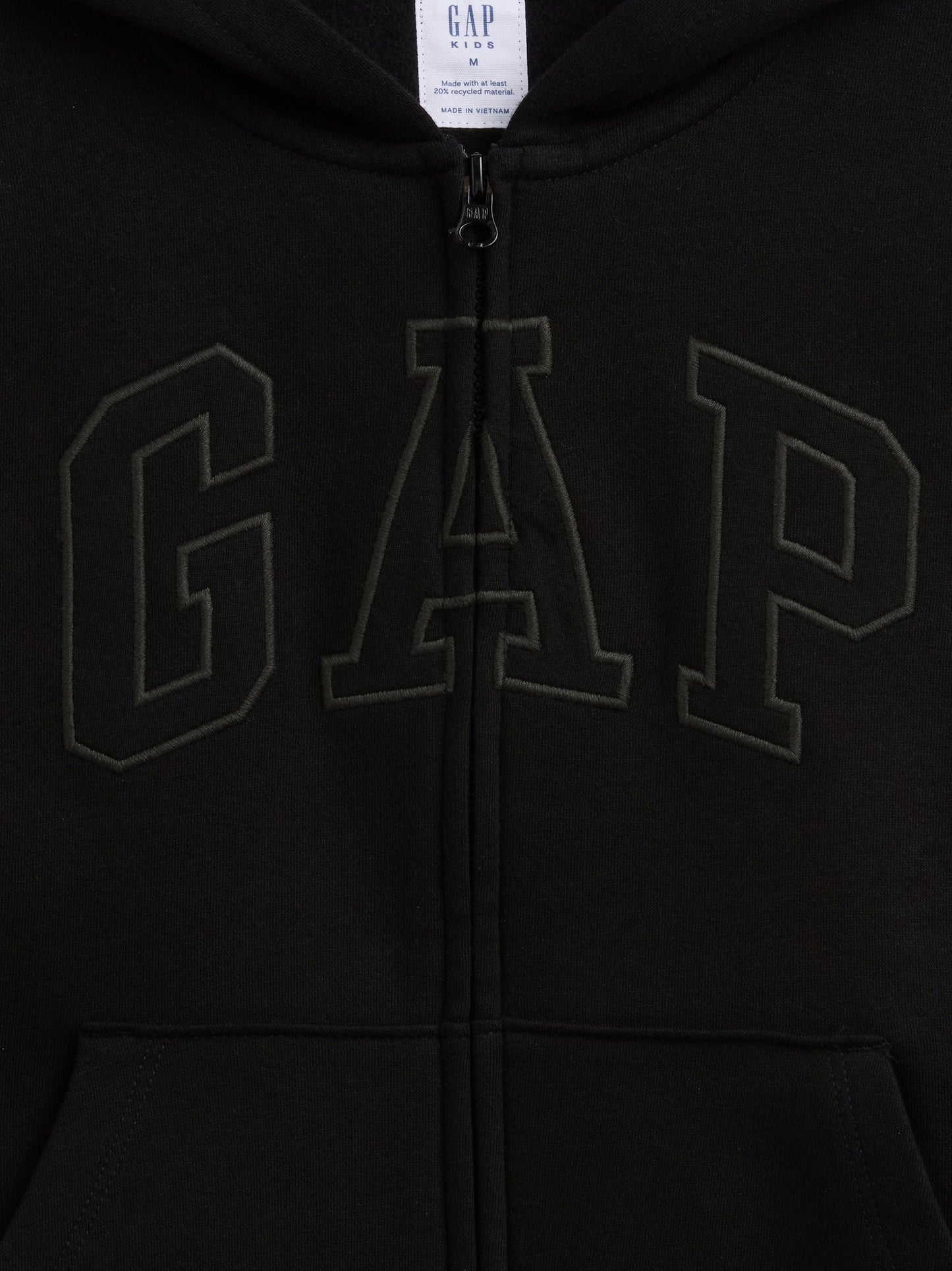 Siyah Relaxed Gap Logo Fermuarlı Sweatshirt