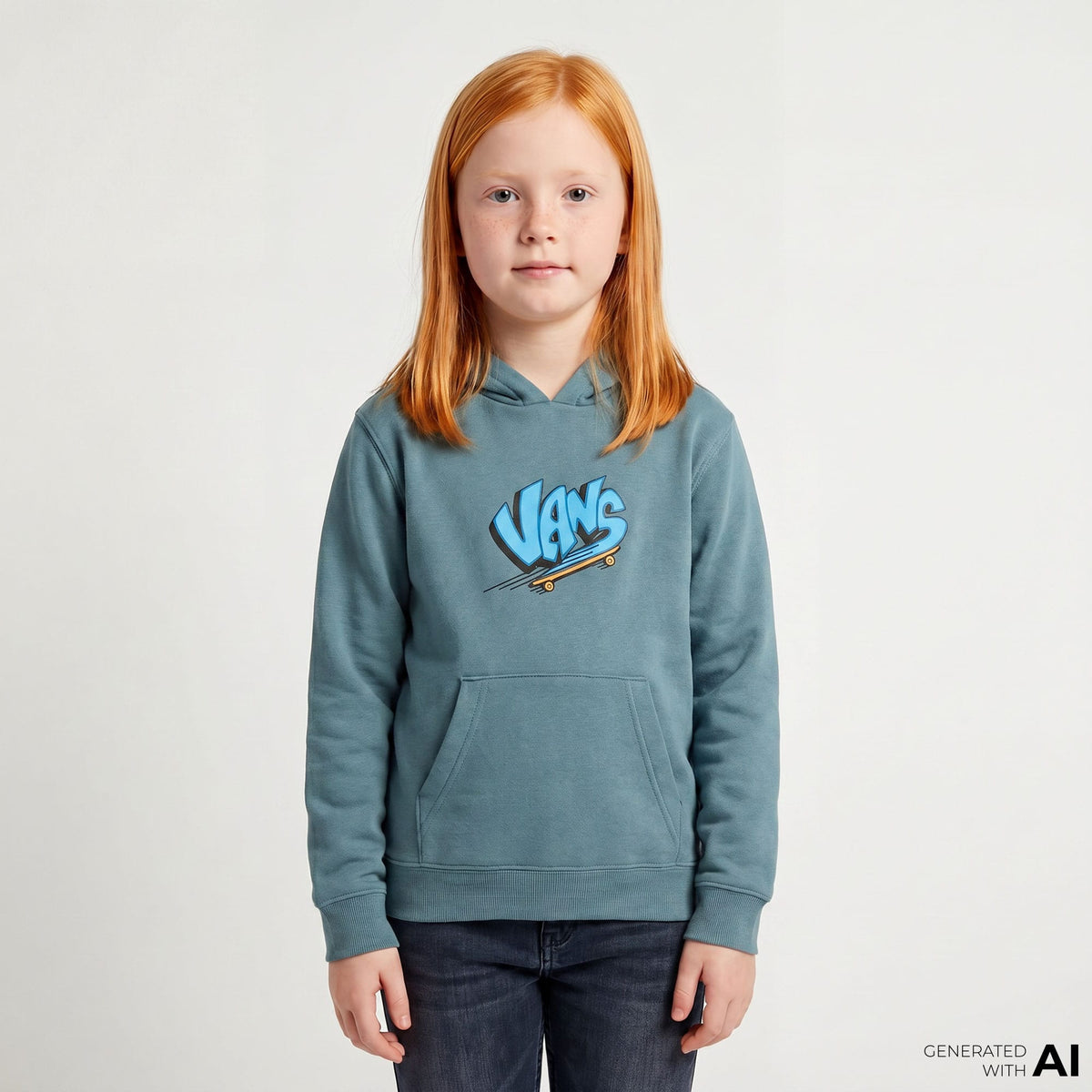 Vans Sk8 Pullover Çocuk Gri Sweatshirt