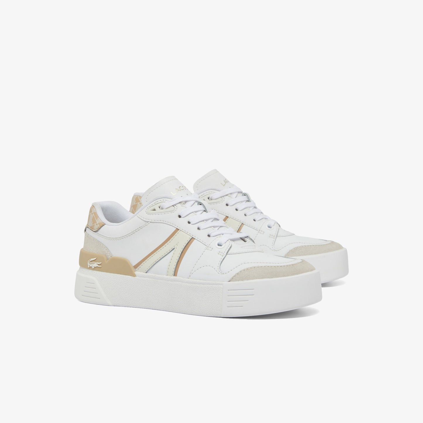 Lacoste L002 Evo Kadın Beyaz/kahverengi Sneaker