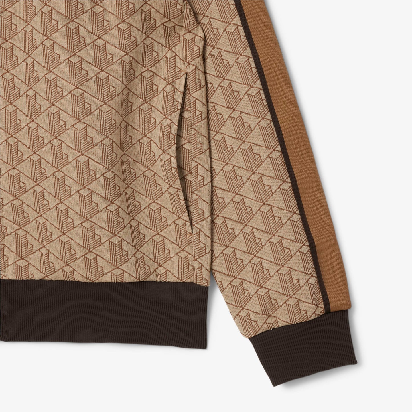 Lacoste Erkek Regular Fit Dik Yaka Monogram Kahverengi Sweatshirt