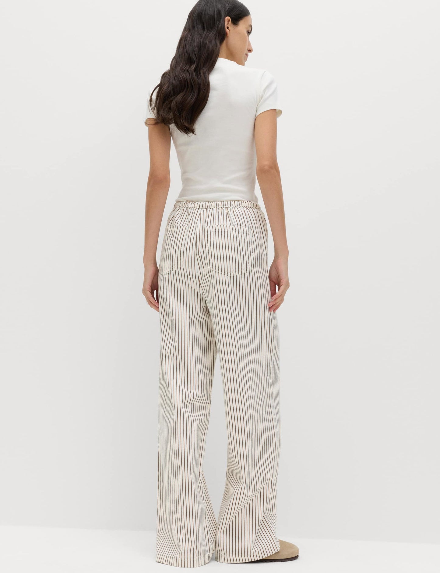 Denim Büzgülü Wide Leg Pantolon