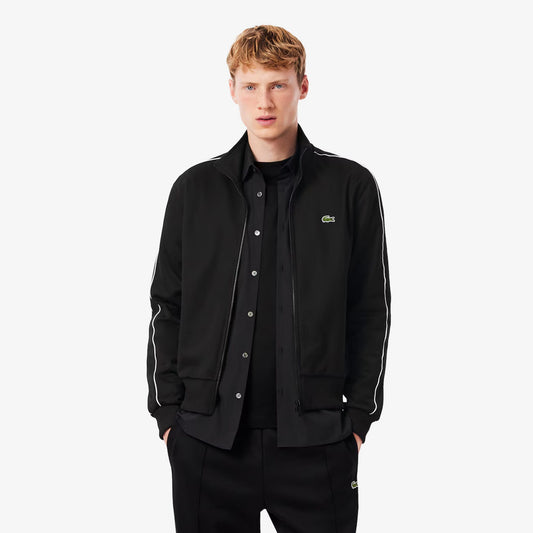 Lacoste Paris Piqué Zip Front Track Erkek Siyah Ceket
