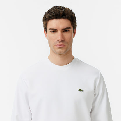Lacoste Erkek Classic Fit Bisiklet Yaka Beyaz Sweatshirt