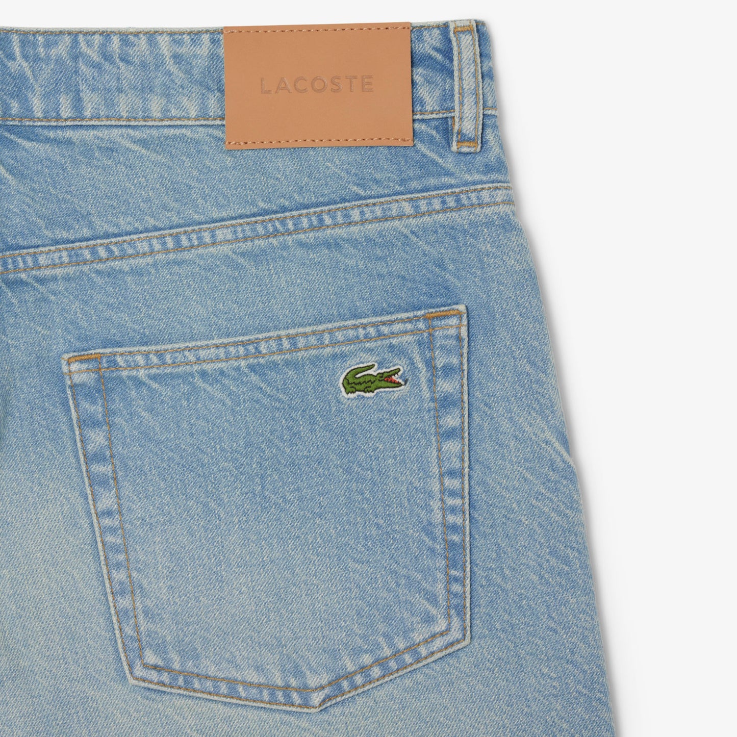 Lacoste Erkek Straight Fit Organik Pamuk Mavi Bermuda Şort