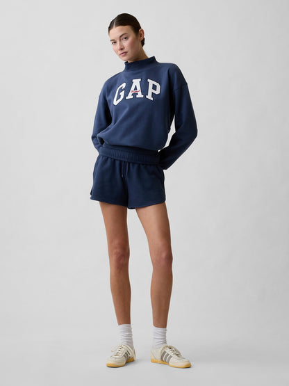 Lacivert Oversized Gap Logo Mockneck Tunik Sweatshirt