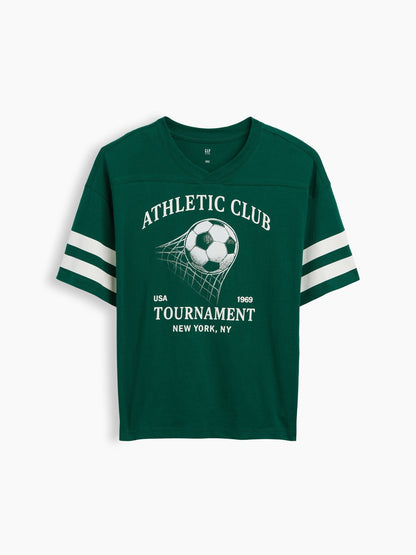 Koyu Yeşil Oversized Soccer T-shirt