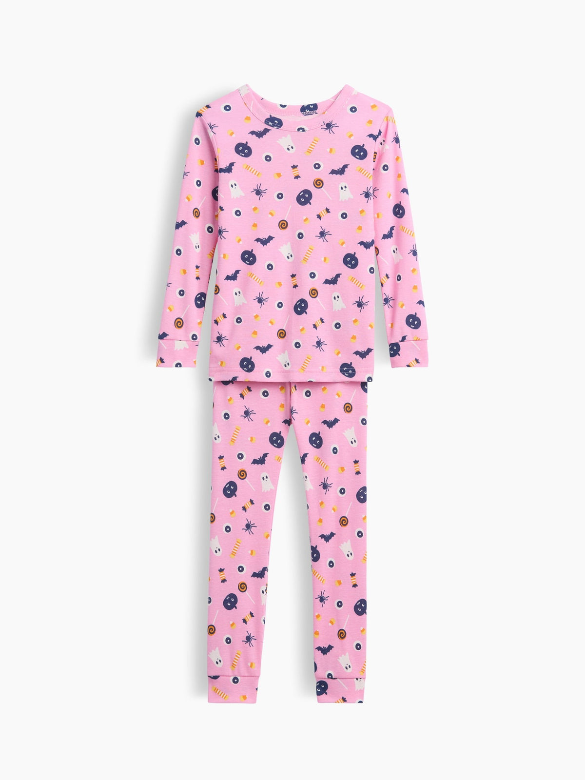 Pembe Halloween Baskılı Pijama Takımı