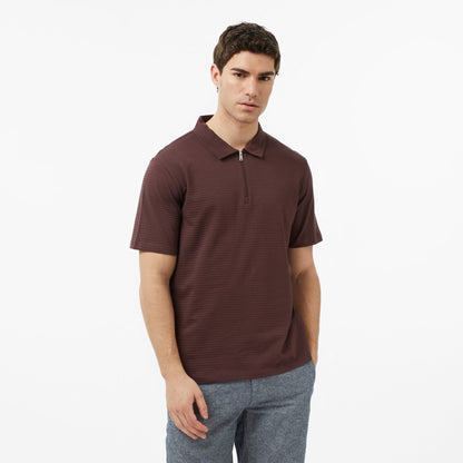 Nautica Erkek Kahverengi Regular Fit Çizgili Polo Yaka T-shirt