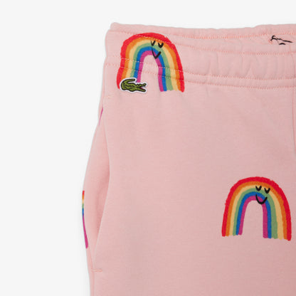 Lacoste Desenli Çocuk Pembe Şort