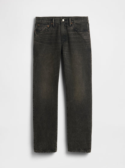 Siyah Relaxed Straight Jean Pantolon