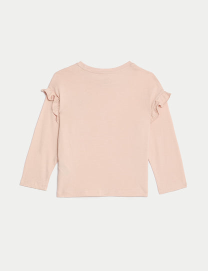 Saf Pamuklu Uzun Kollu T-shirt (2-7 Yaş)
