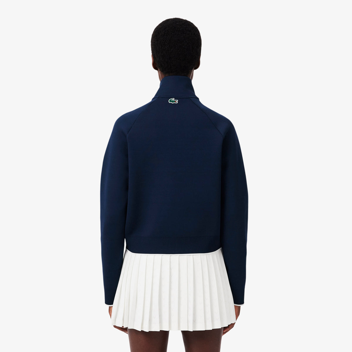 Lacoste Kadın Relaxed Fit Fermuarlı Lacivert Sweatshirt