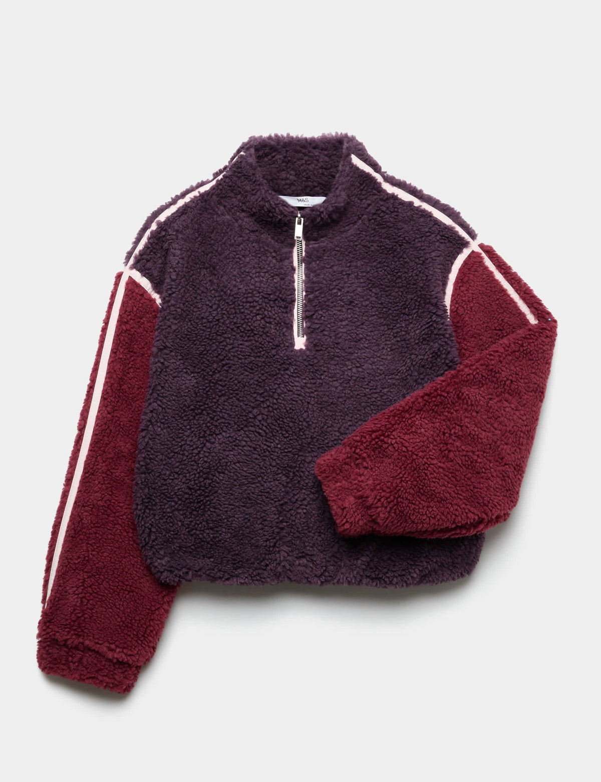 Yarım Fermuarlı Peluş Sweatshirt