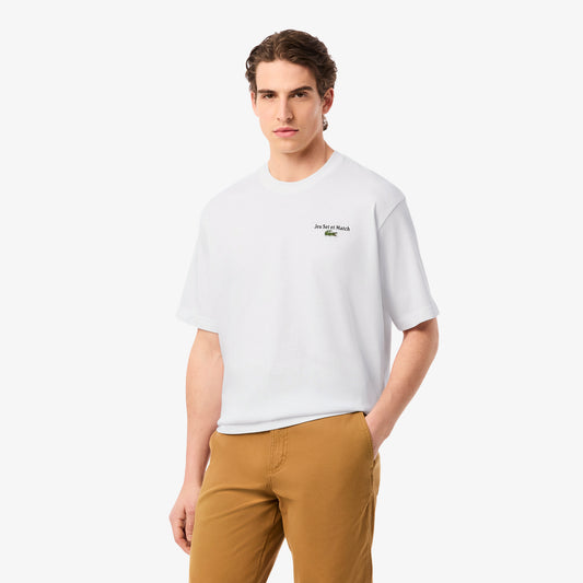 Lacoste Heavy Fit Printed Erkek Beyaz T-shirt