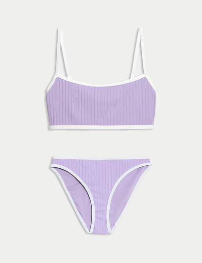 Fitilli Kenar Detaylı Yüksek Belli Bikini Altı