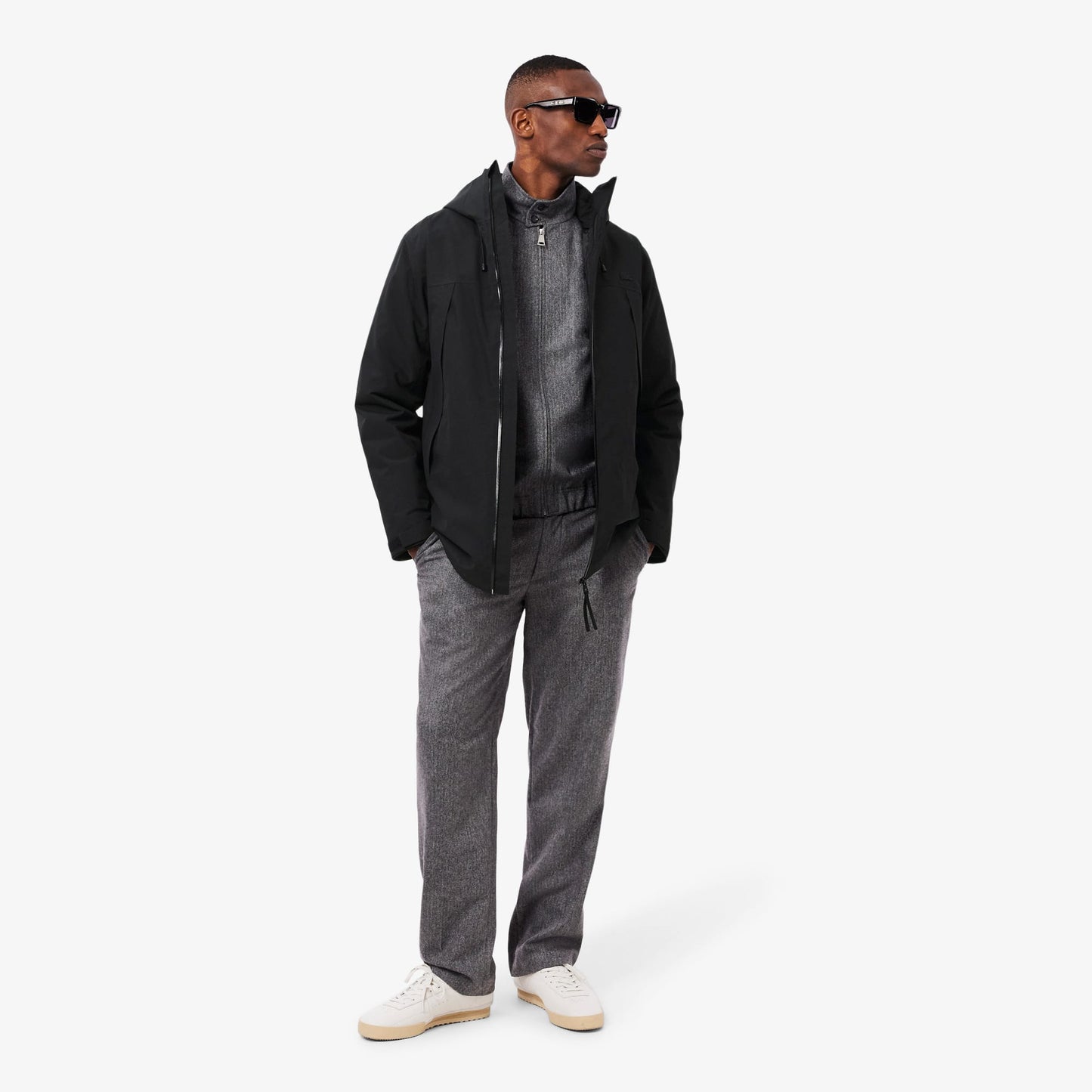 Lacoste Erkek Classic Fit Kapüşonlu Siyah Mont