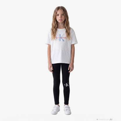 Calvin Klein Seasonal Monologo Çocuk Beyaz T-shirt