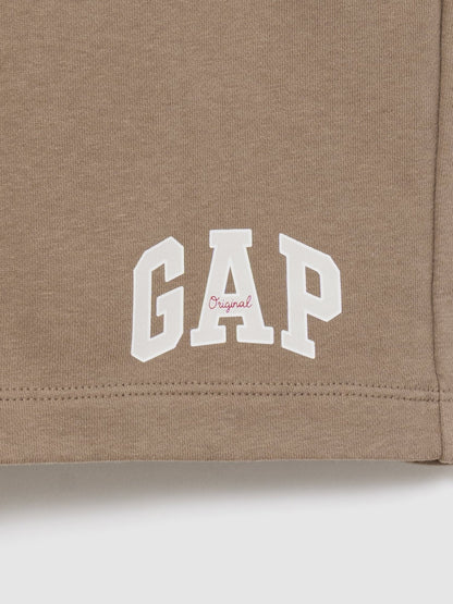 Kahverengi Relaxed Gap Logo Fransız Havlu Kumaş Şort