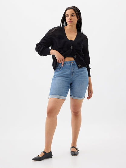 Mavi 9 Mid Rise Denim Bermuda Şort