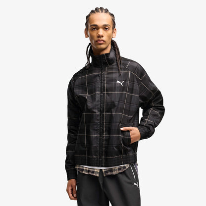 Puma T7 Relaxed Tartan Woven Erkek Siyah Ceket