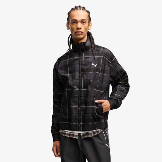 Puma T7 Relaxed Tartan Woven Erkek Siyah Ceket
