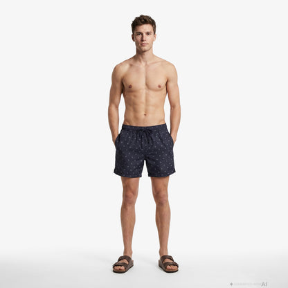Calvin Klein Medium Drawstring Covered Erkek Mavi Deniz Şortu