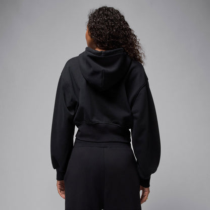 Jordan Flight Fleece Kadın Siyah Kapüşonlu Eşofman Üstü