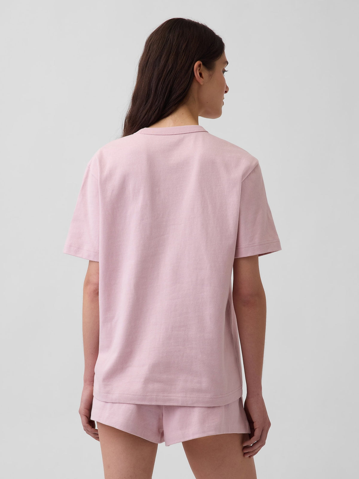 Açık Pembe Nap Logo Oversized Pijama Üstü