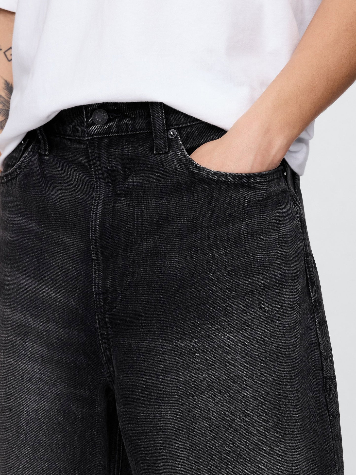 Siyah 10.5 Baggy Denim Şort