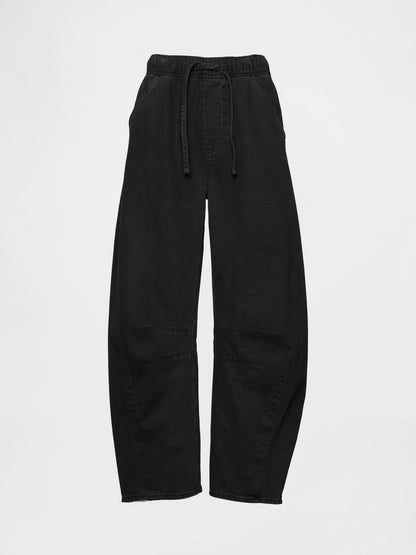 Siyah Mid Rise Ultrasoft Easy Horseshoe Jean Pantolon