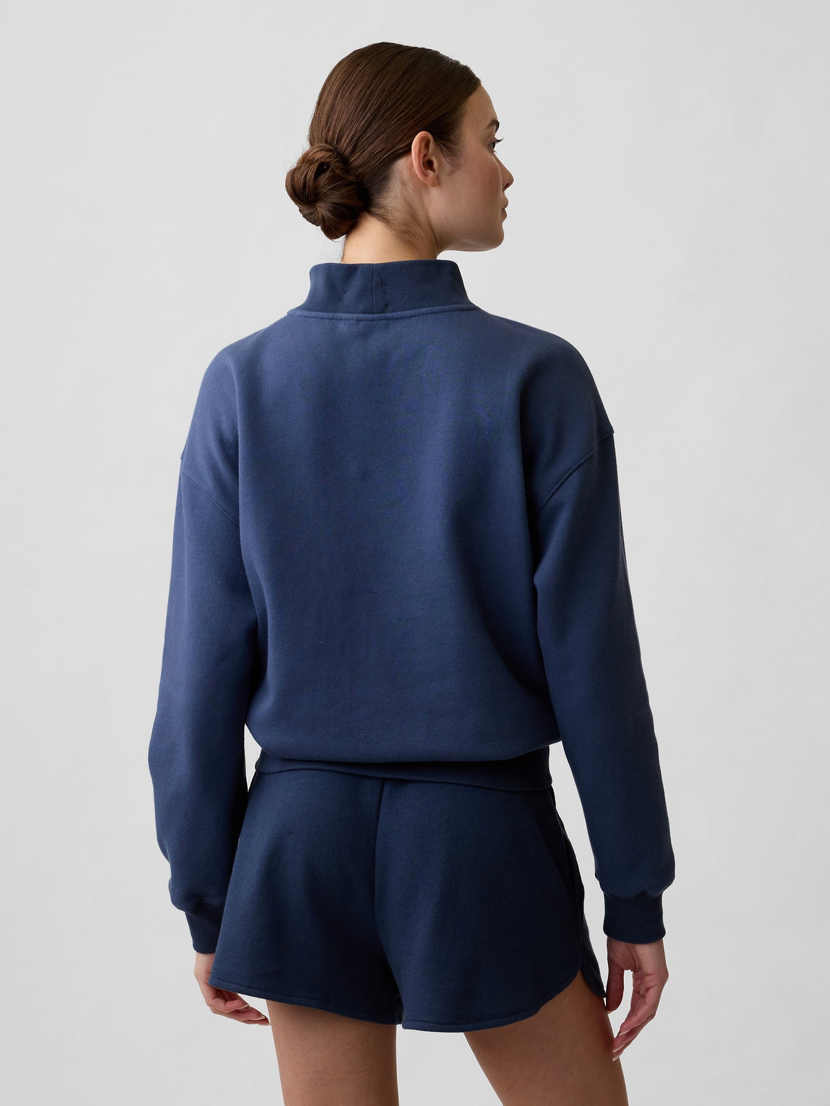 Lacivert Oversized Gap Logo Mockneck Tunik Sweatshirt