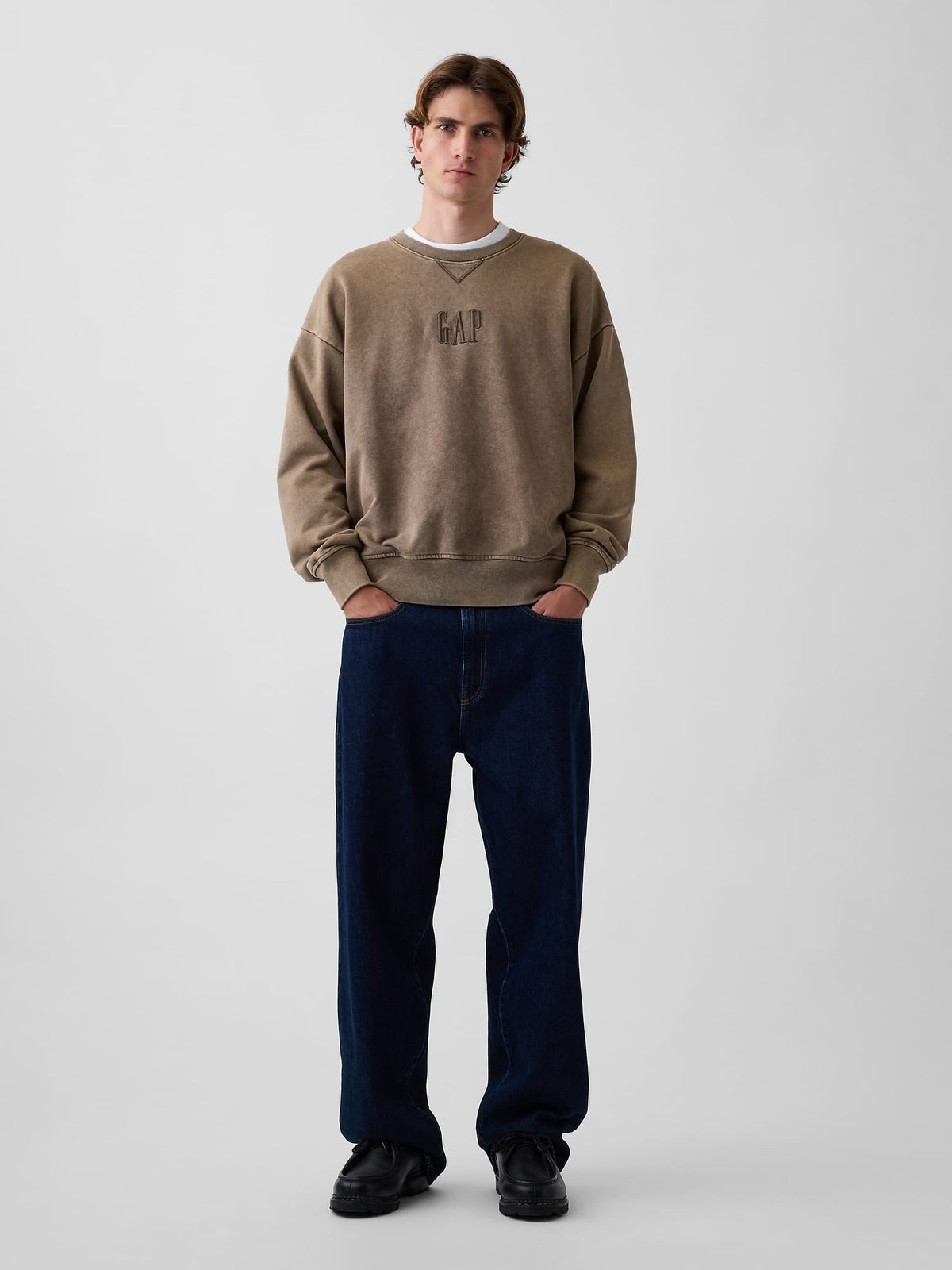 Kahverengi Heavyweight Oversized Logo Sweatshirt