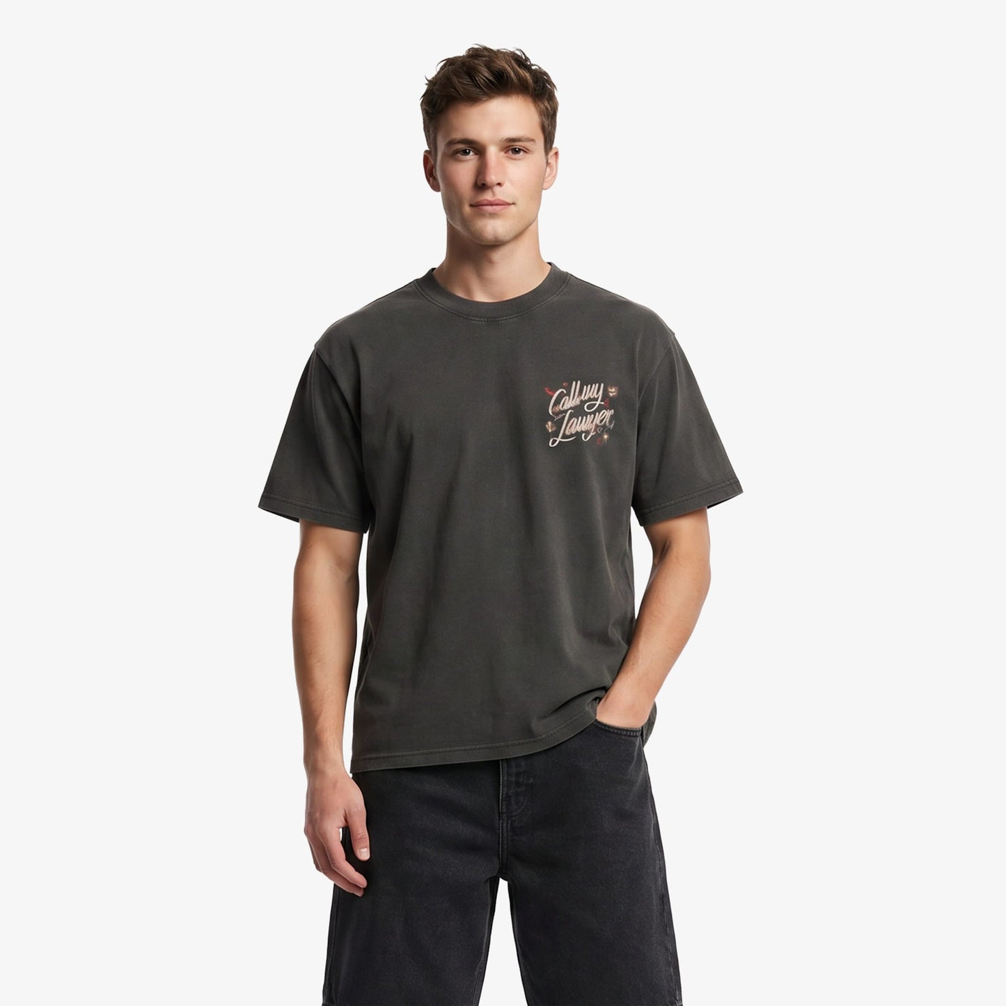 Market Airbrush Call My Lawyer Erkek Siyah T-shirt