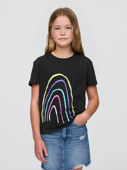 Siyah Relaxed Grafik T-shirt
