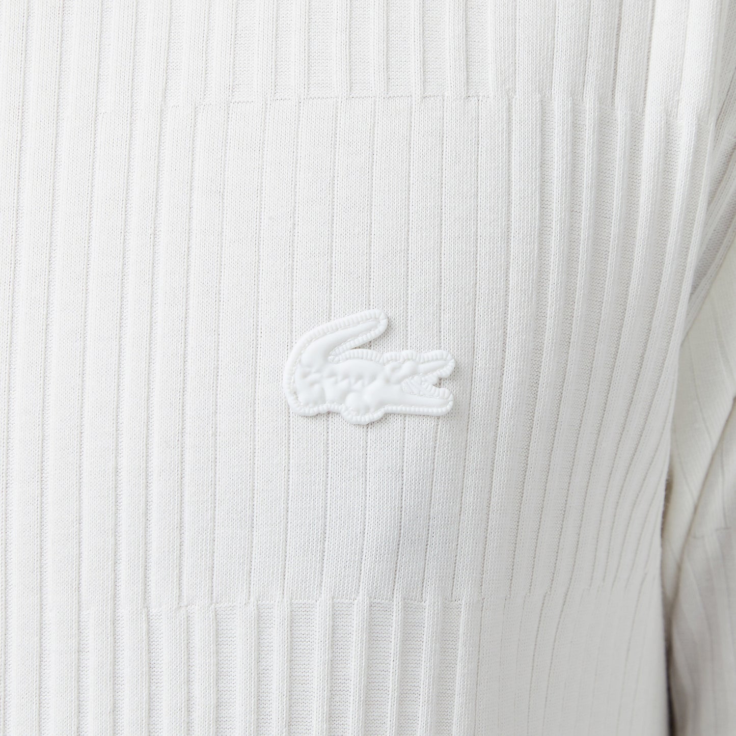 Lacoste Erkek Regular Fit Bisiklet Yaka Çizgili Beyaz T-shirt
