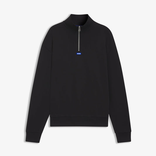 Hugo Neeler Half Zip Erkek Siyah Sweatshirt