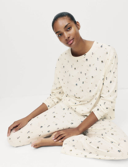 %100 Pamuklu Baskılı Pijama Takımı