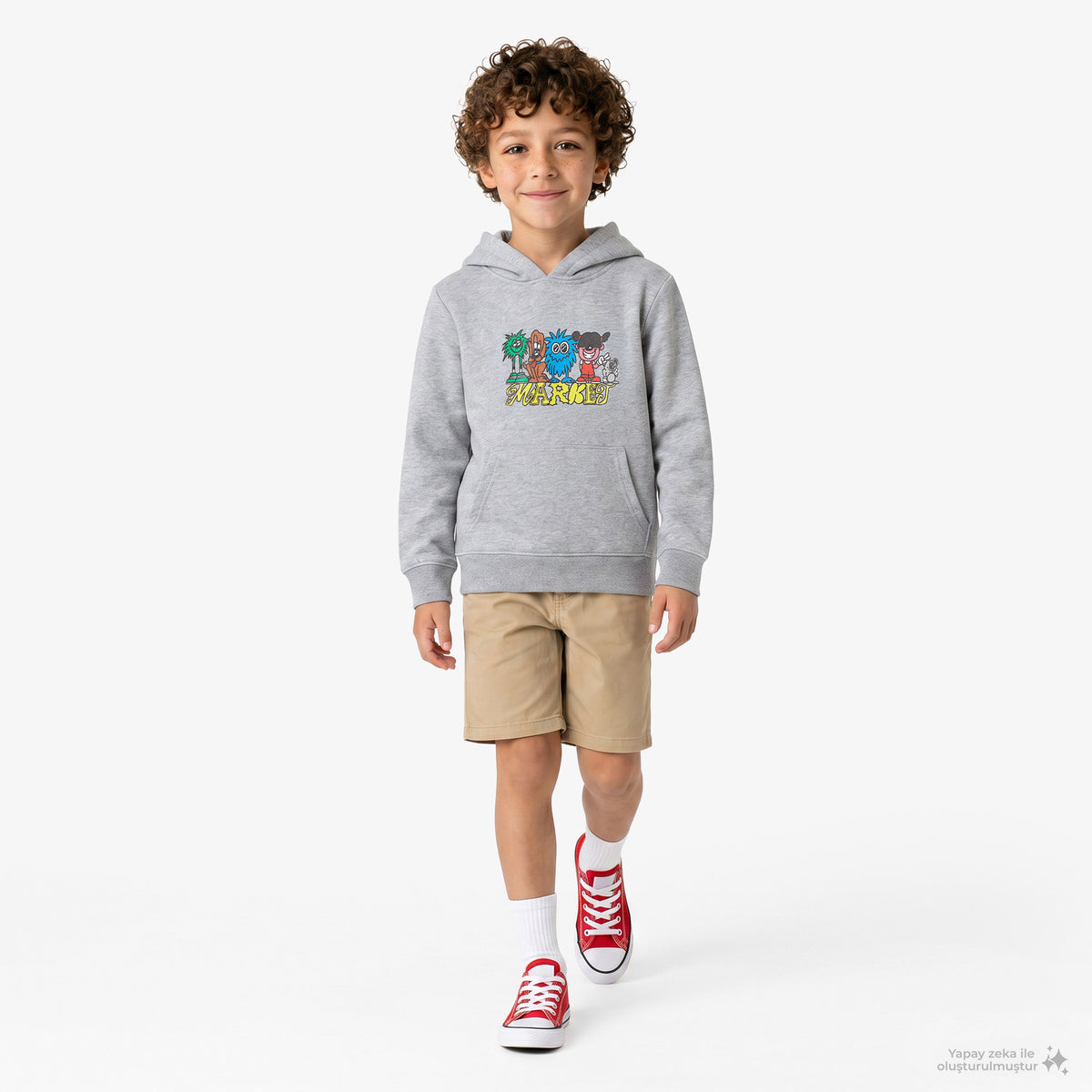 Market My Squad Çocuk Gri Hoodie