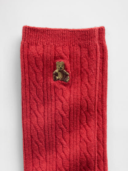 Yeşil Brannan Bear Cable-knit Crew Çorap