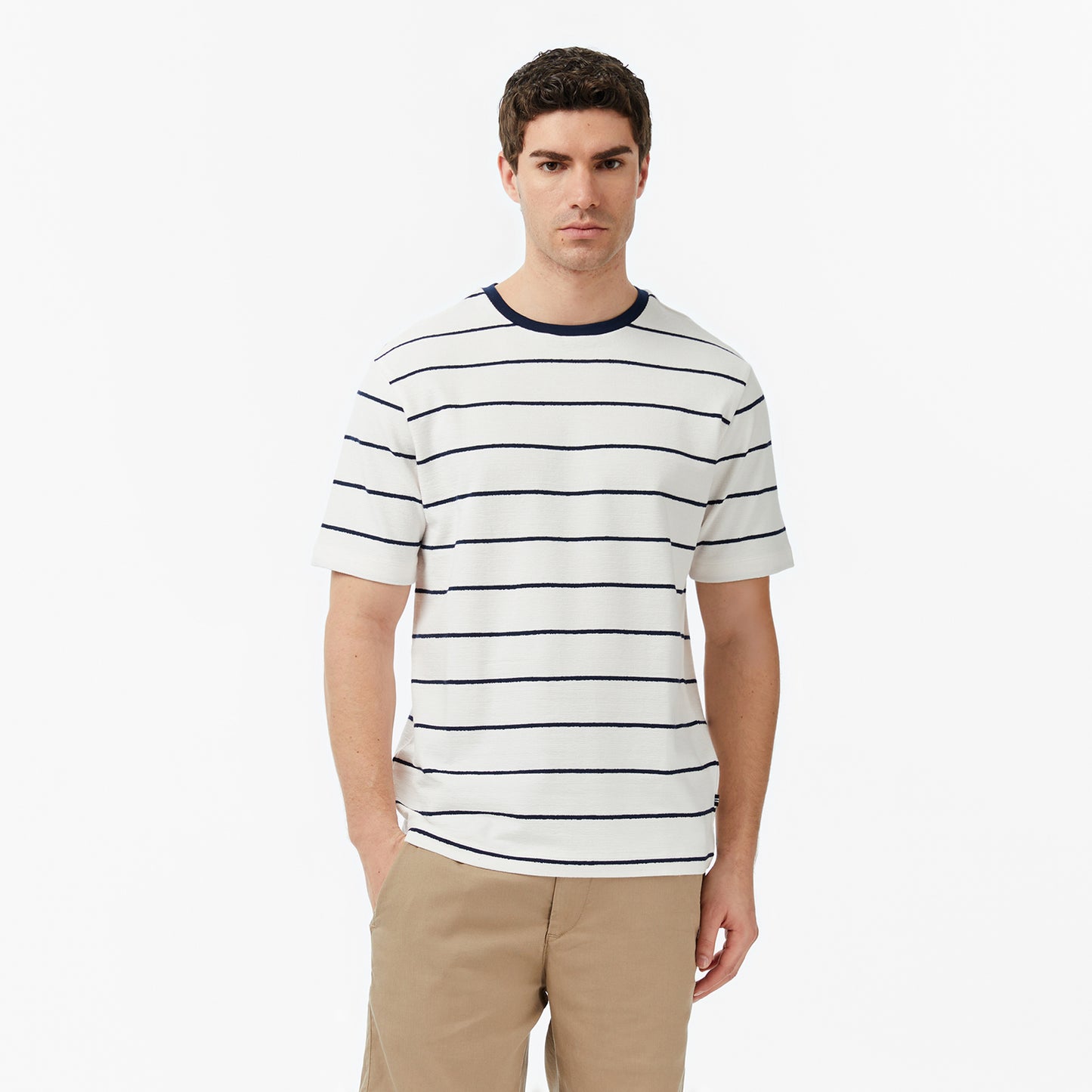 Nautica Erkek Lacivert Regular Fit Çizgili T-shirt