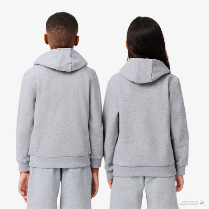 Lacoste Çocuk Kapüşonlu Gri Sweatshirt