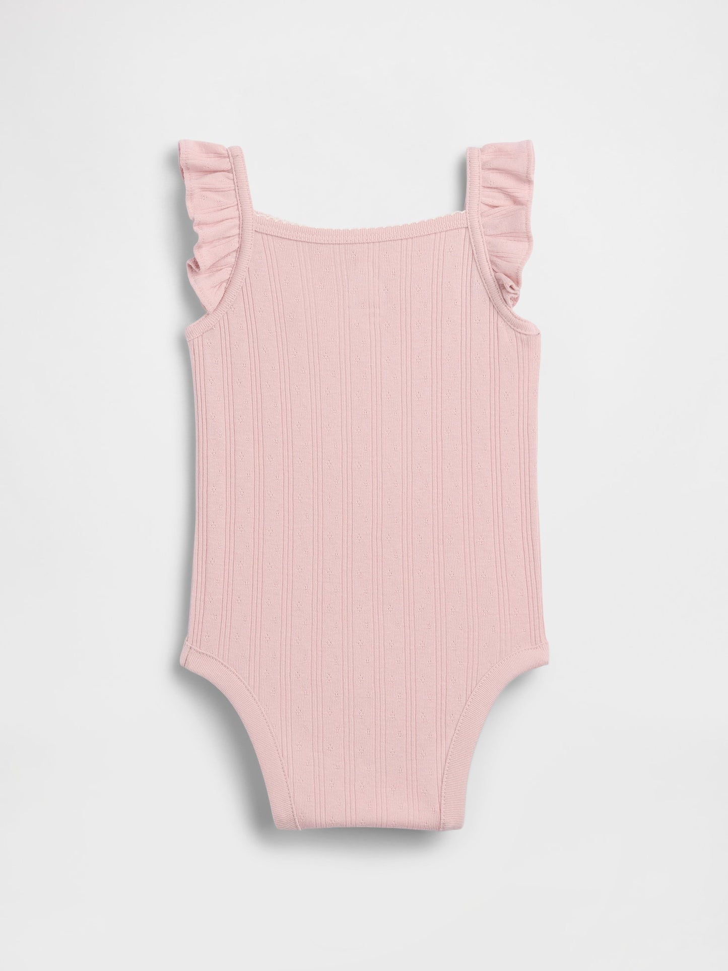 Pembe Pointelle Fitilli Askılı Bodysuit