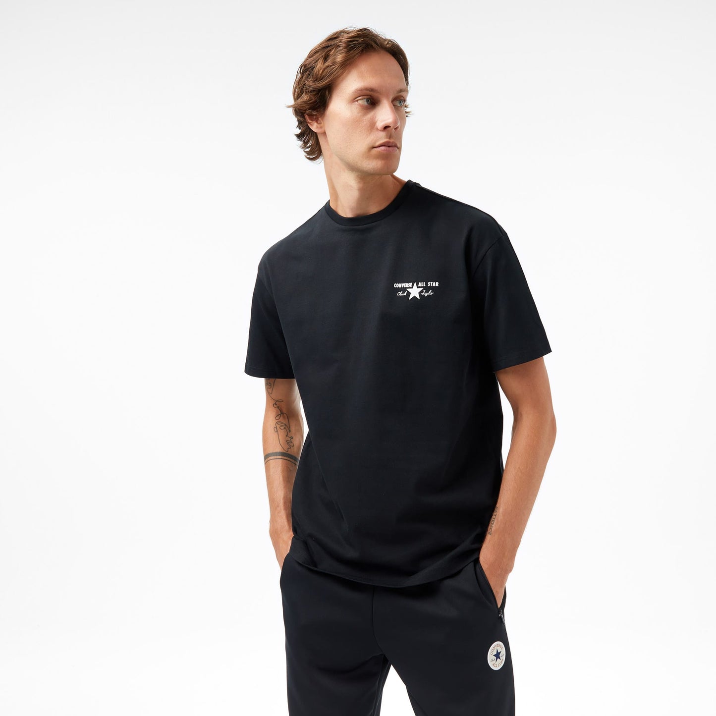 Converse All Star License Plate Erkek Grafik Baskılı Siyah T-shirt