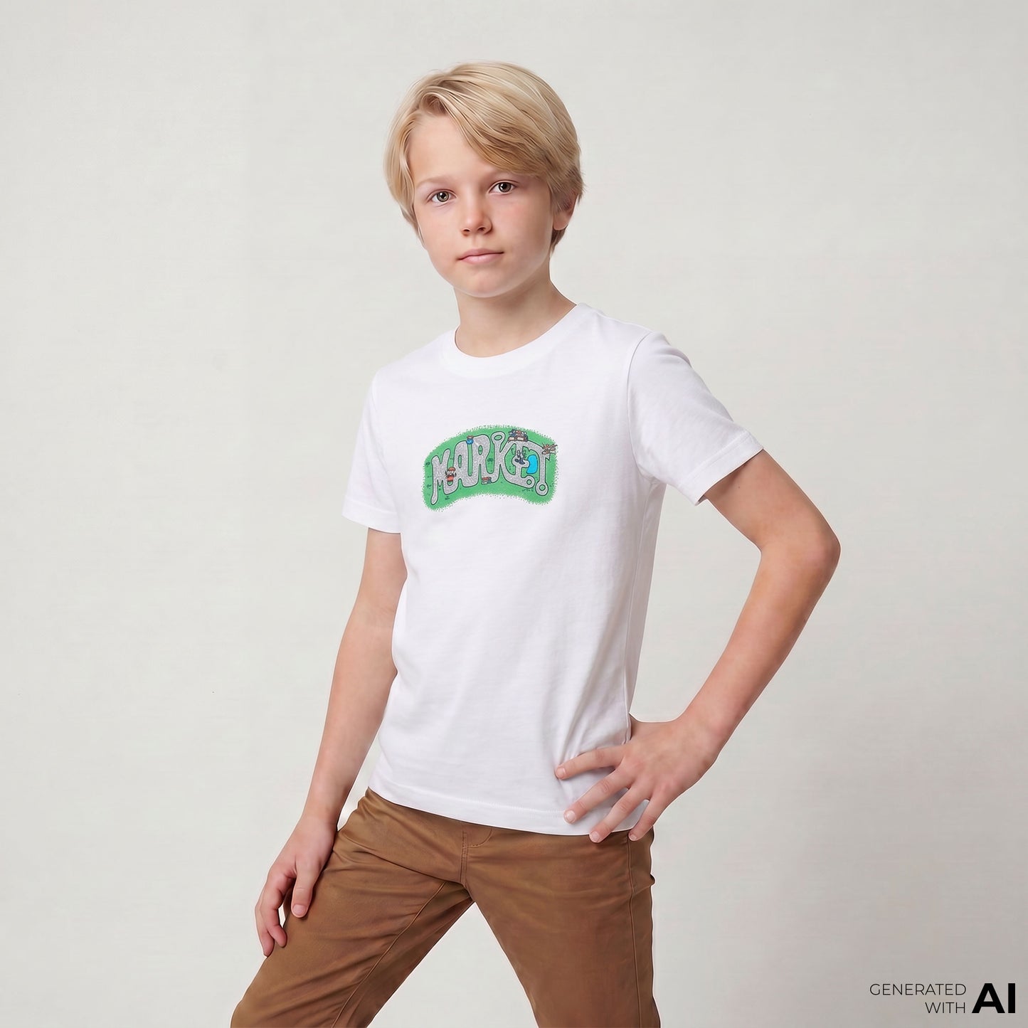 Market City Streets Beyaz T-shirt
