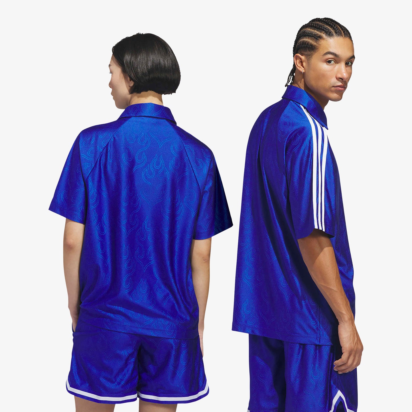 Adidas Jacquard Top Unisex Mavi Gömlek